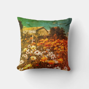 Daisy Blume Orange Blue Cushion Throw Kissen