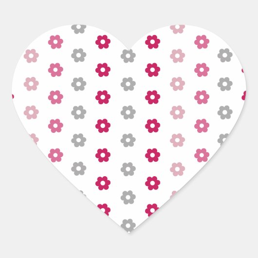 Daisy Blume Pattern Herz-Aufkleber (Vorderseite)