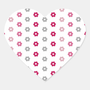 Daisy Blume Pattern Herz-Aufkleber