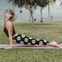 Daisy Blume Pattern Niedlich Girly Trendy White Bl Leggings