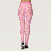 Daisy Blume Pattern Trendy Soft Pink Hintergrund Leggings (Rückseite)