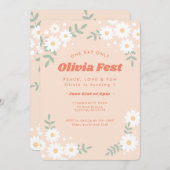 Daisy Blume Peach Music Festival Geburtstag Einladung (Vorne/Hinten)