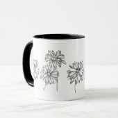 Daisy Blume Pen und Tinte Gezeichnet Schwarz Tasse (Vorderseite Links)