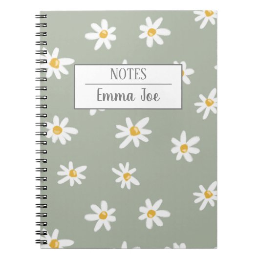 Daisy-Blume Personalisiert mit Name Notizblock (Vorderseite)