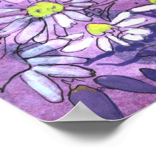 Daisy Blume Polka Dot Sommer Blume Blumenmuseum Poster (Ecke)