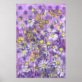 Daisy Blume Polka Dot Sommer Blume Blumenmuseum Poster (Vorne)