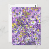 Daisy Blume Polka Dot Sommer Blume Blumenmuseum Postkarte (Vorne/Hinten)