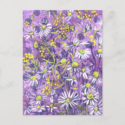 Daisy Blume Polka Dot Sommer Blume Blumenmuseum Postkarte (Vorderseite)