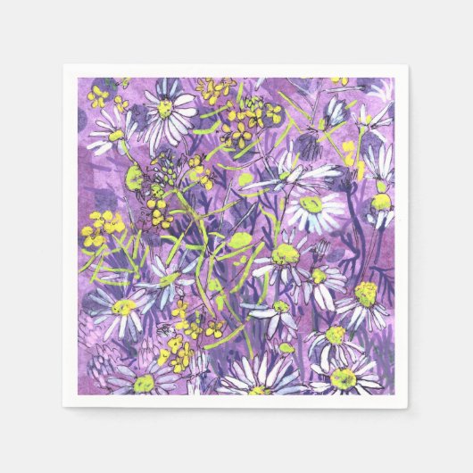 Daisy Blume Polka Dot Sommer Blume Blumenmuseum Serviette (Vorderseite)