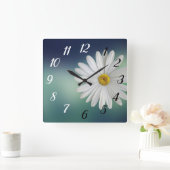 Daisy Blume Quadratische Wanduhr (Zuhause)