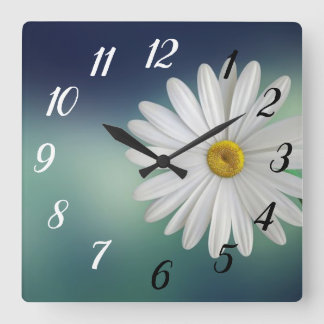 Daisy Blume Quadratische Wanduhr