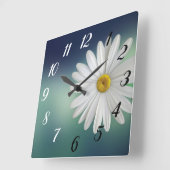 Daisy Blume Quadratische Wanduhr (Winkel)