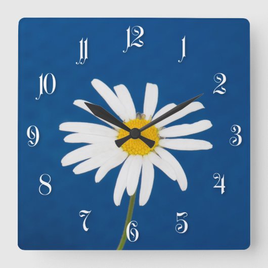 Daisy Blume Quadratische Wanduhr (Vorderseite)