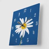 Daisy Blume Quadratische Wanduhr (Winkel)