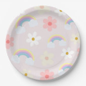 Daisy Blume Rainbow Pink Plate Pappteller (Vorderseite)