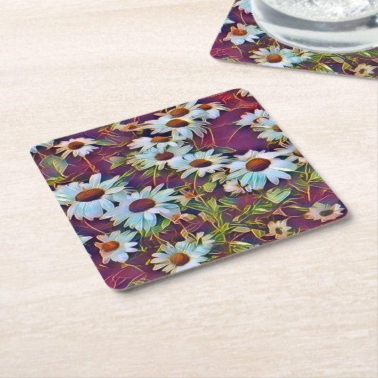 DAISY BLUME RECHTECKIGER PAPPUNTERSETZER (angewinkelt)