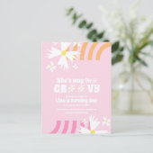 Daisy Blume Retro Way Two Groovy Geburtstag Postkarte (Stehend Vorderseite)