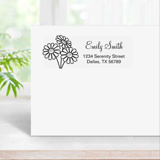 Daisy Blume Rücksendeadresse Gummistempel