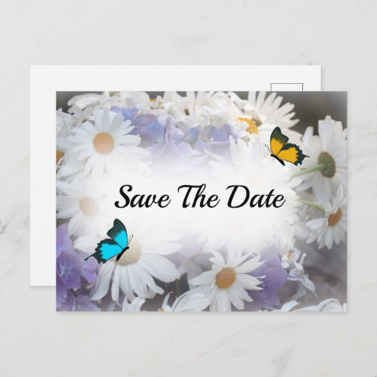 Daisy Blume Save the Date Postcard Postkarte (Vorne/Hinten)