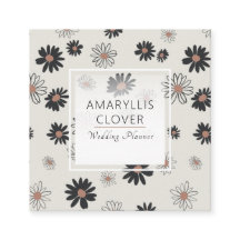 Daisy Blume Schwarz Rosa Blumenmuster