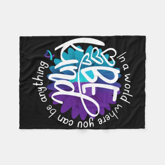 Daisy Blume Seid Kind Suizidprävention Bewusstsein Fleecedecke (Vorderseite (Horizontal))