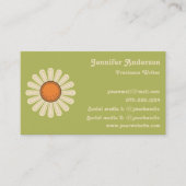 Daisy-Blume über grünes Retro Visitenkarte (Vorderseite)