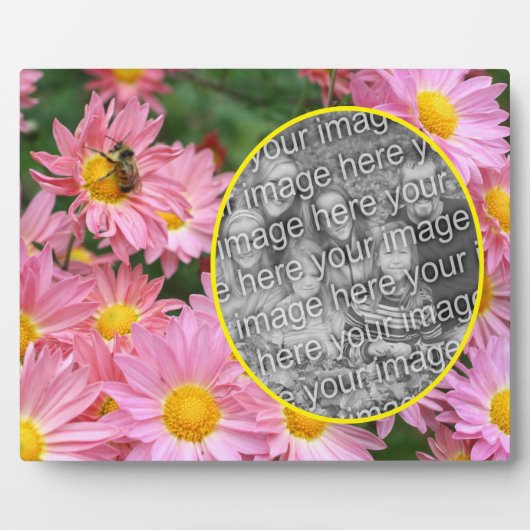 Daisy Blume und Hummel Biene hinzufügen Ihr eigene Fotoplatte (Vorderseite)