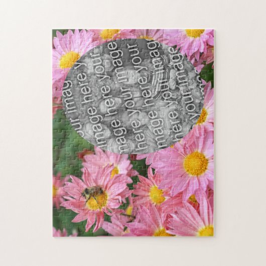 Daisy Blume und Hummelrahmen ergänzen Ihr Foto Puzzle (Vertikal)