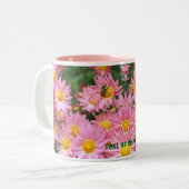 Daisy Blume und Hummelrahmen ergänzen Ihr Foto Zweifarbige Tasse (Vorderseite Links)