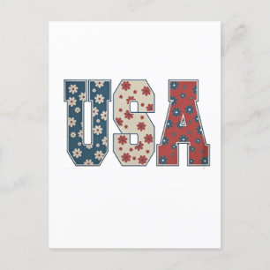 Daisy Blume USA Flag 4. Juli Patriotic Feiertagspostkarte