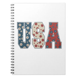 Daisy Blume USA Flag 4. Juli Patriotic Notizblock
