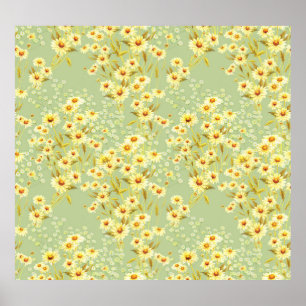 Daisy Blume: Wasserfarbenfroh, nahtlos. Poster