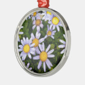 Daisy-Blume, weißgelbe Blume, Naturmilch Silbernes Ornament (Links)