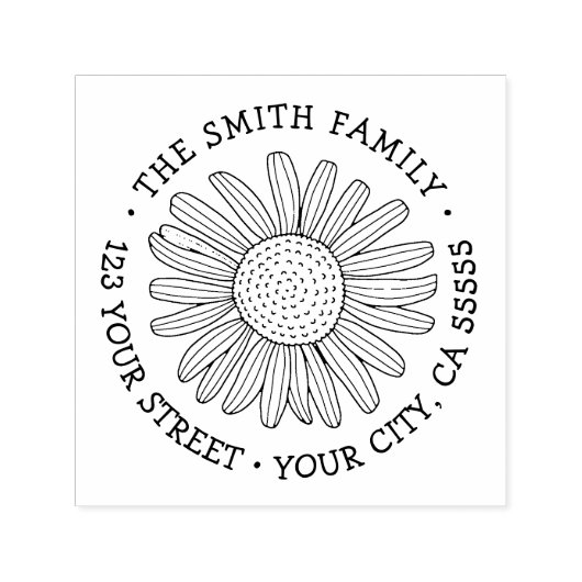Daisy Blume whimsical Schriftart Rücksendeadresse Permastempel (Design)