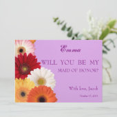 Daisy Blume wirst du meine TRAUZEUGIN sein Einladung (Stehend Vorderseite)