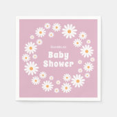 Daisy Blume Wreath Pink Groovy Retro Babydusche Serviette (Vorderseite)