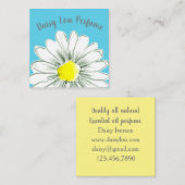 Daisy Blume Yellow Blue Quadratische Visitenkarte (Vorne/Hinten)