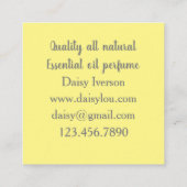 Daisy Blume Yellow Blue Quadratische Visitenkarte (Rückseite)