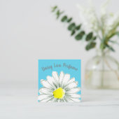 Daisy Blume Yellow Blue Quadratische Visitenkarte (Stehend Vorderseite)