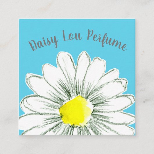 Daisy Blume Yellow Blue Quadratische Visitenkarte (Vorderseite)