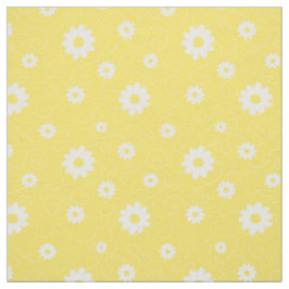 Daisy Blume Yellow White Summer Pattern Stoff