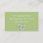 Daisy Blume Zeichnend Celery Green Visitenkarte (Rückseite)