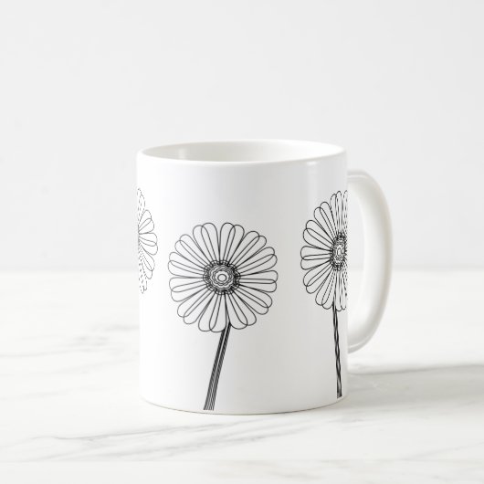 Daisy Blume Zeichnete Gärtnerische Tasse (VorderseiteRechts)