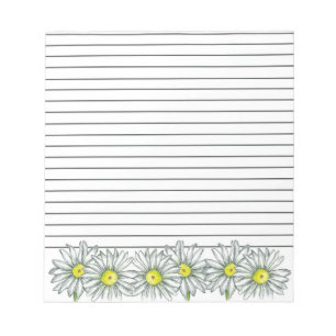Daisy Blume Zeichnete GrauLined Notizblock