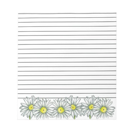 Daisy Blume Zeichnete GrauLined Notizblock (Vorderseite)