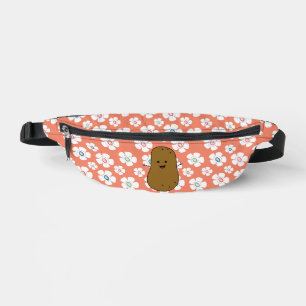 Daisy-Blumen Lachsrosa Braune Kartoffel Bauchtasche