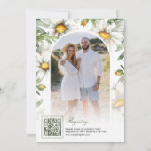 Daisy-Blumen-Mason-Glas-Foto-QR-Code-Junggesellinn Einladung (Rückseite)