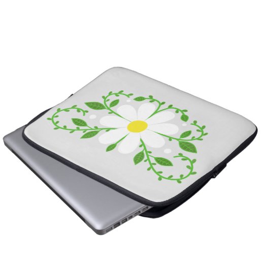 Daisy-Blumenmuster Laptopschutzhülle (Vorne Knopf)