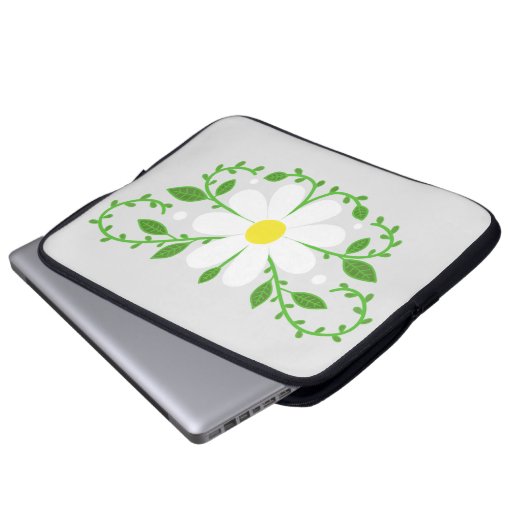 Daisy Blumenmuster Notebook-Ärmel Laptopschutzhülle (Vorne Knopf)
