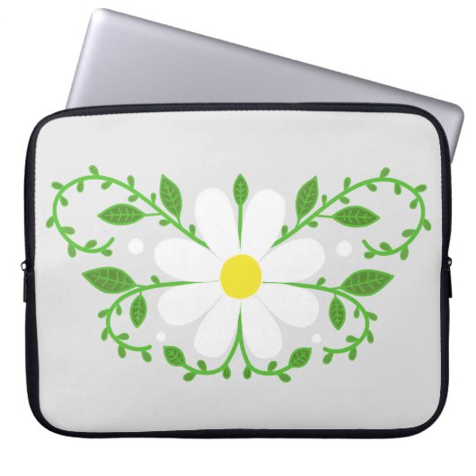 Daisy Blumenmuster Notebook-Ärmel Laptopschutzhülle (Vorderseite)